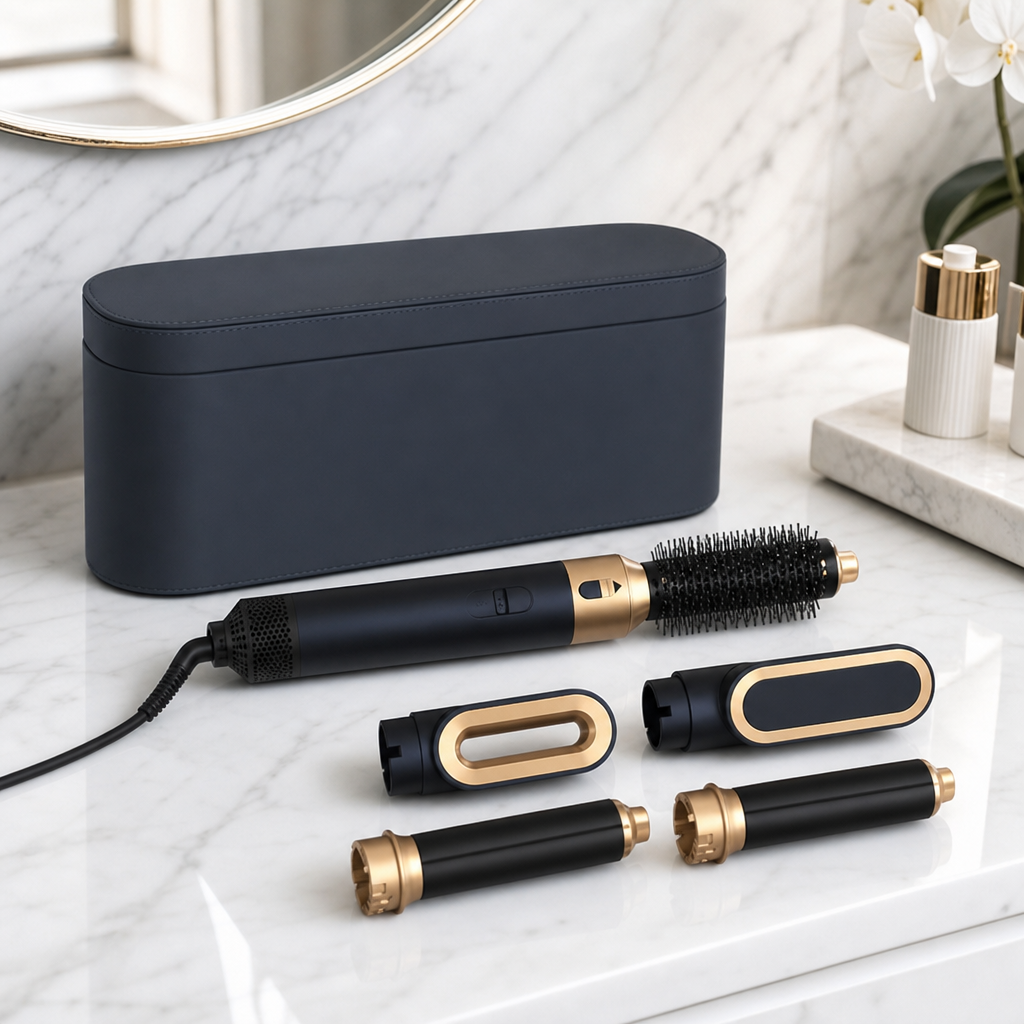 5-in-1 Hair Styler & Curling Wand — Dryer, Curler & Brush in One