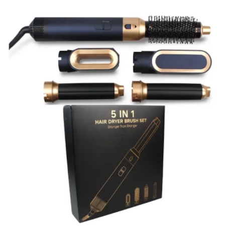5-in-1 Hair Styler & Curling Wand — Dryer, Curler & Brush in One